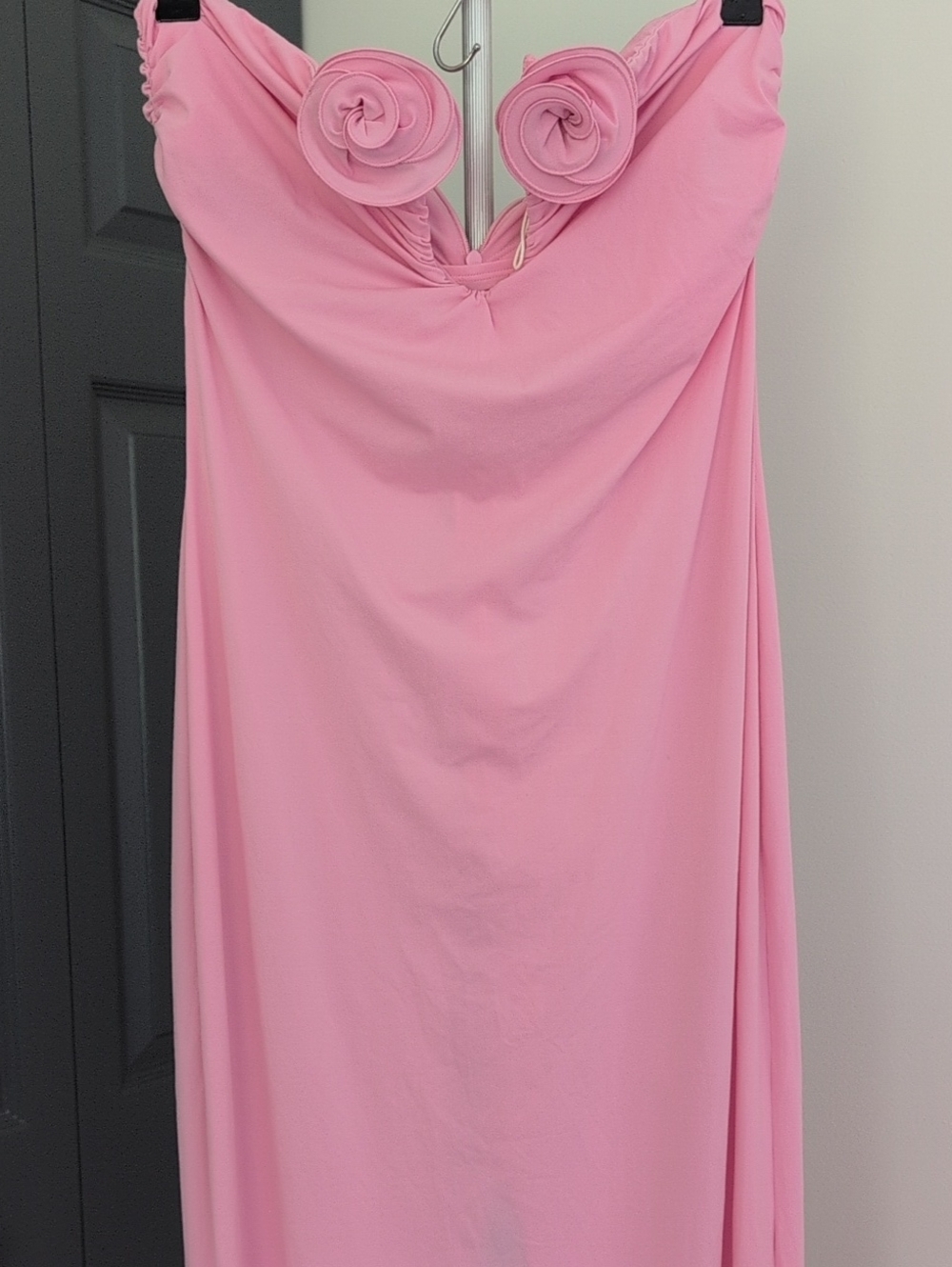 Magda Butrym Strapless Pink Maxi Dress with Rosette Detail - Picture 12 of 16